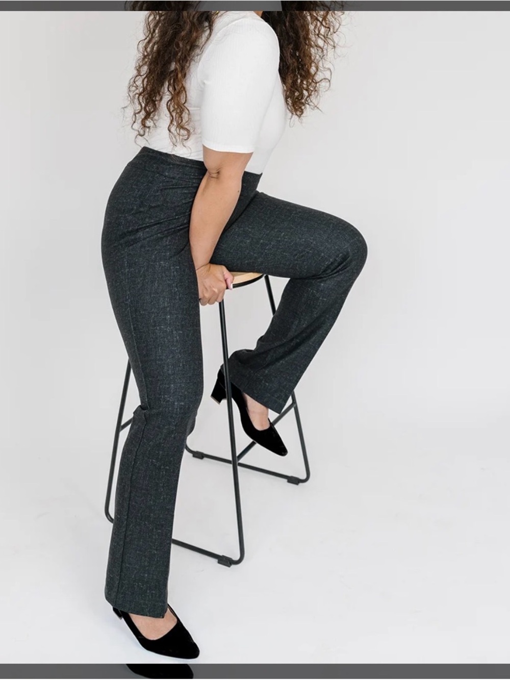 Thalian Jena Slim Fit Straight Leg Ponte Dress Pant - Black, Size 8